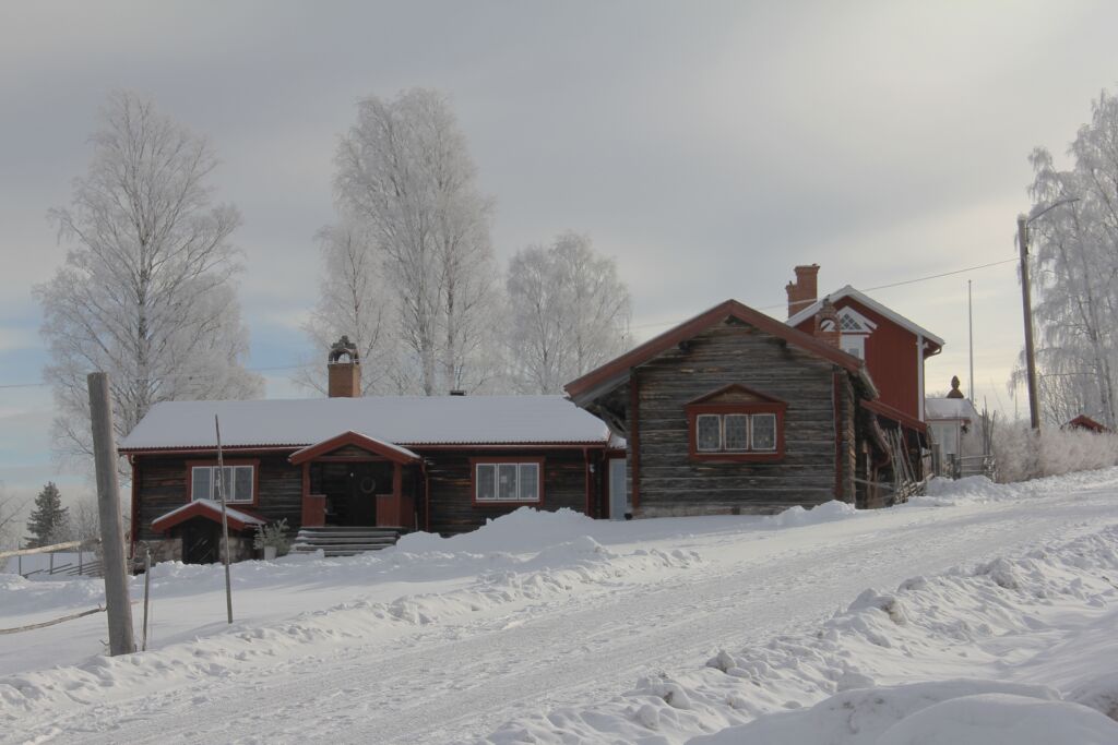 Mountain Cottage with Snow