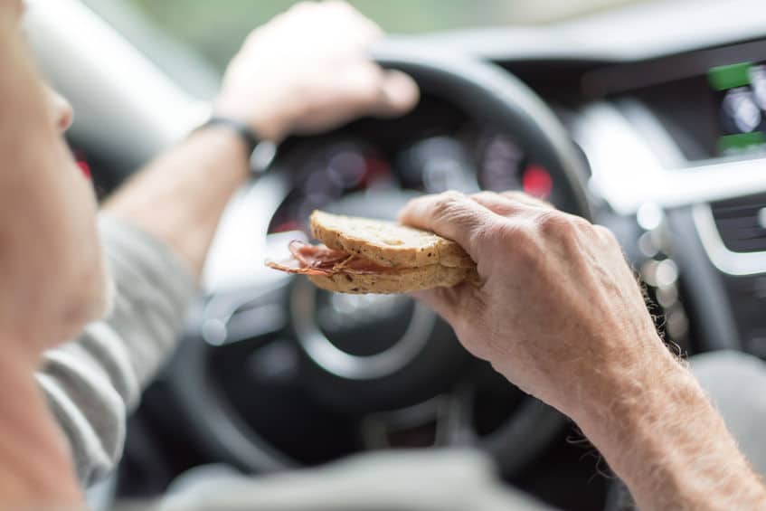 Eating Distracted Driving | Marietta Wrecker Service