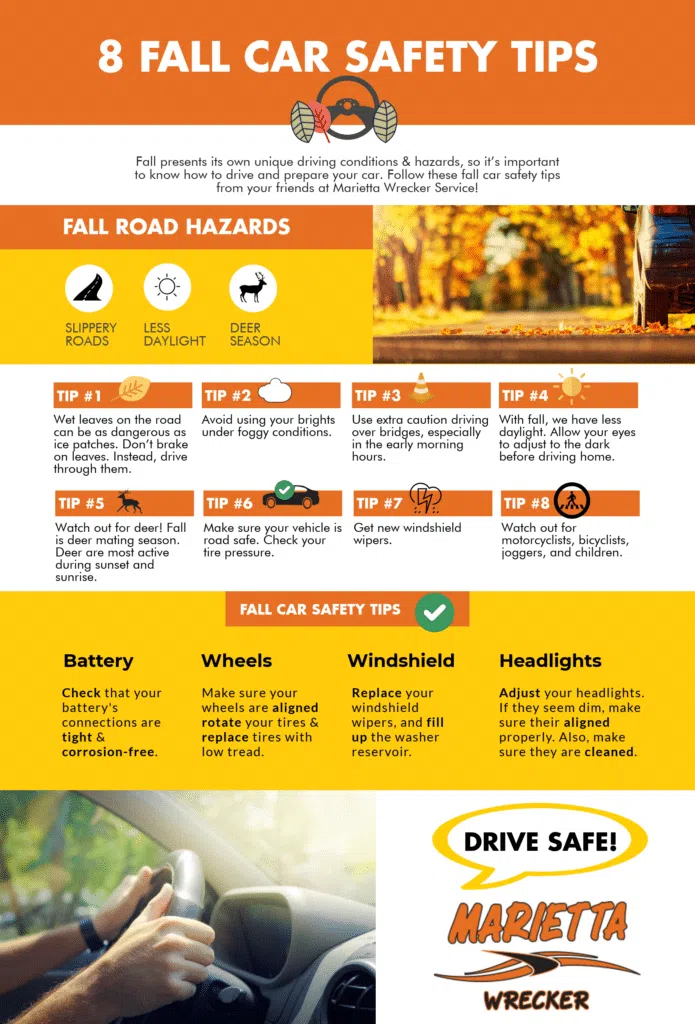 Fall Car Safety Tips Infographic | Marietta Wrecker Service